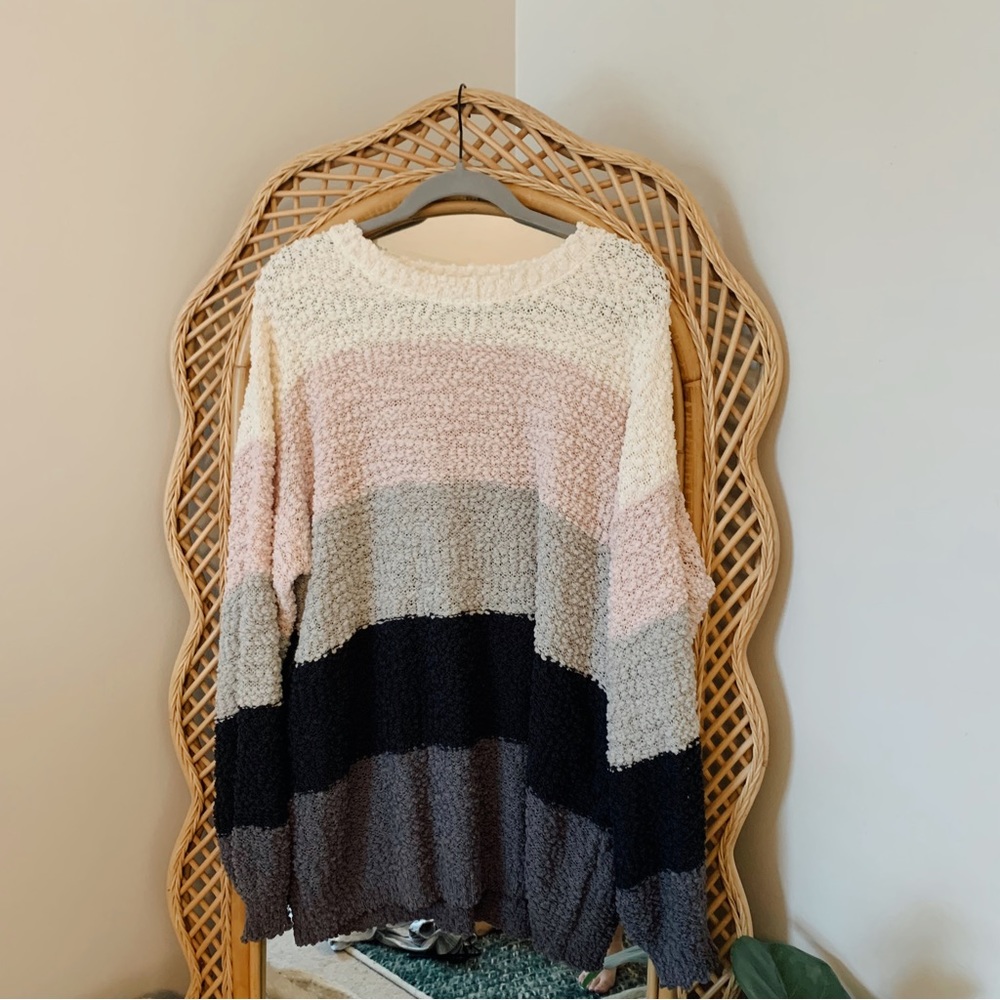 bibi | striped popcorn sweater